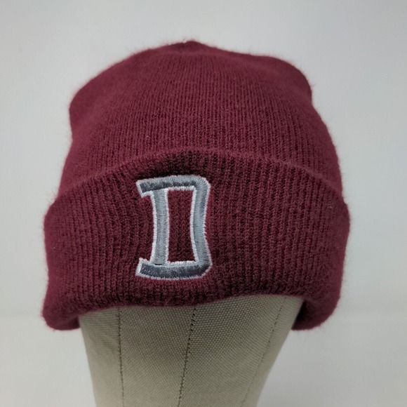 Unbranded Men's Knit Beanie Ski Cap Hat Red Embroidered D Warriors Logo - Picture 2 of 11